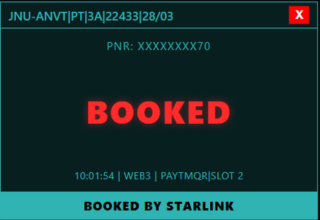 StarLink Tatkal Software - confirmed booking result 3