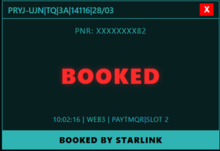 StarLink Tatkal Software - confirmed booking result 6