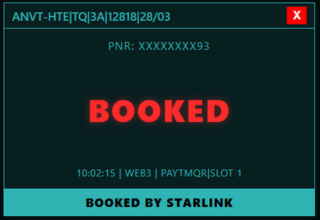 StarLink Tatkal Software - confirmed booking result 7