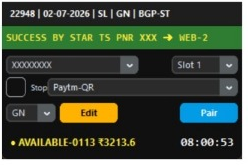 Star TS Tatkal Software - IRCTC Tatkal confirmed ticket